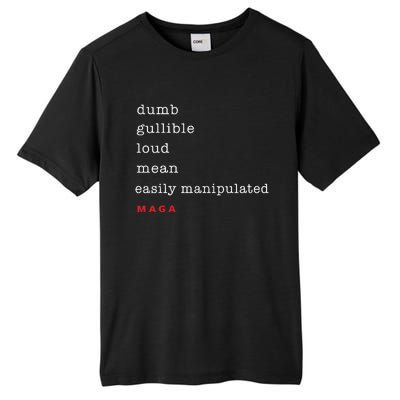 Dumb Gullible Loud Mean Easily Manipulated Maga Tall Fusion ChromaSoft Performance T-Shirt