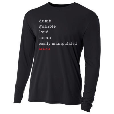 Dumb Gullible Loud Mean Easily Manipulated Maga Cooling Performance Long Sleeve Crew