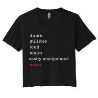 Dumb Gullible Loud Mean Easily Manipulated Maga Crop Top