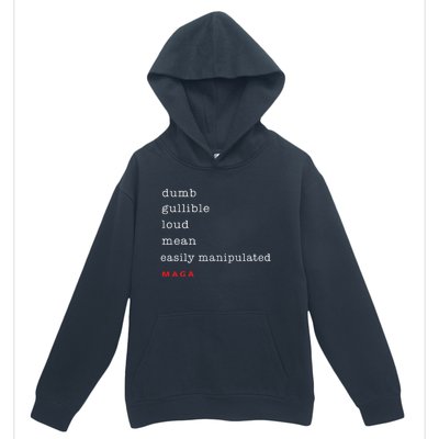 Dumb Gullible Loud Mean Easily Manipulated Maga Urban Pullover Hoodie