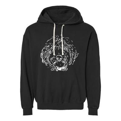 Doodles Goldendoodle Labradoodle Line Drawing Gift Garment-Dyed Fleece Hoodie