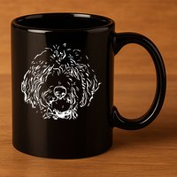 Doodles Goldendoodle Labradoodle Line Drawing Gift 11oz C Handle Ceramic Mug