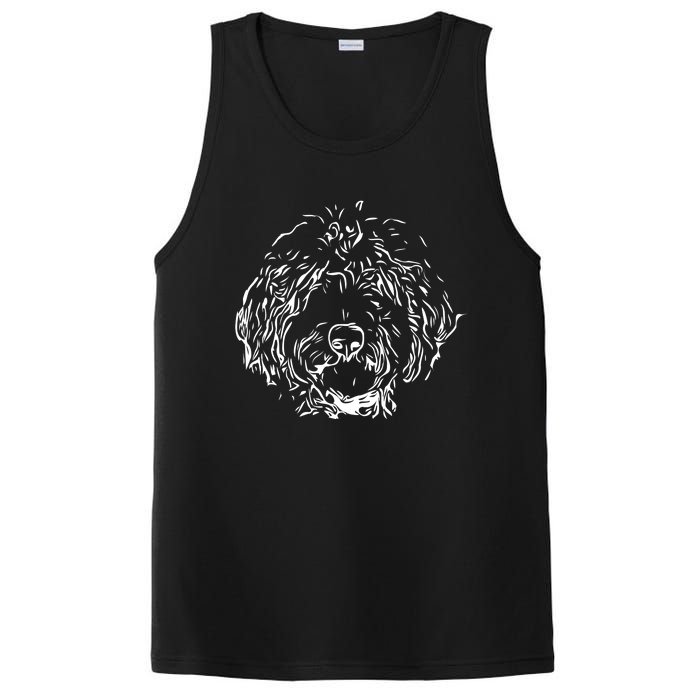 Doodles Goldendoodle Labradoodle Line Drawing Gift PosiCharge Competitor Tank