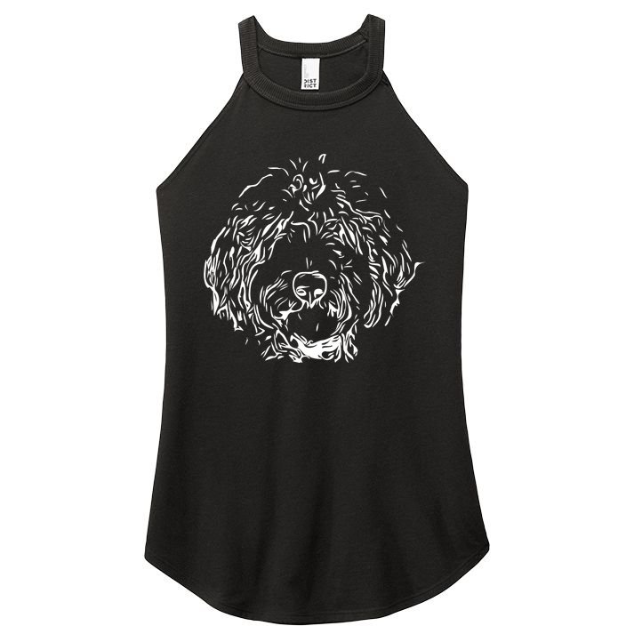 Doodles Goldendoodle Labradoodle Line Drawing Gift Women's Perfect Tri Rocker Tank