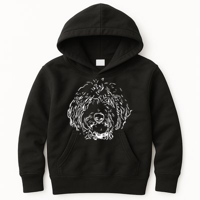 Doodles Goldendoodle Labradoodle Line Drawing Gift Kids Hoodie