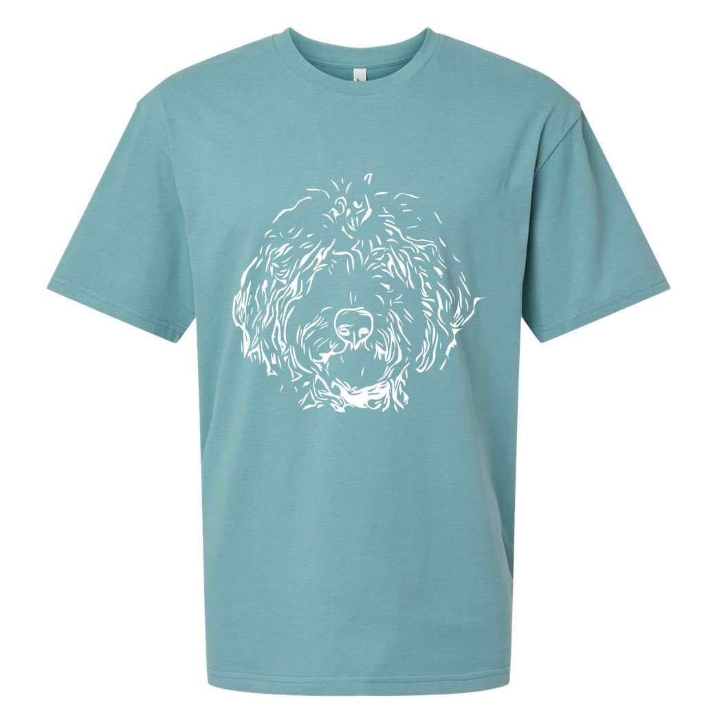 Doodles Goldendoodle Labradoodle Line Drawing Gift Sueded Cloud Jersey T-Shirt