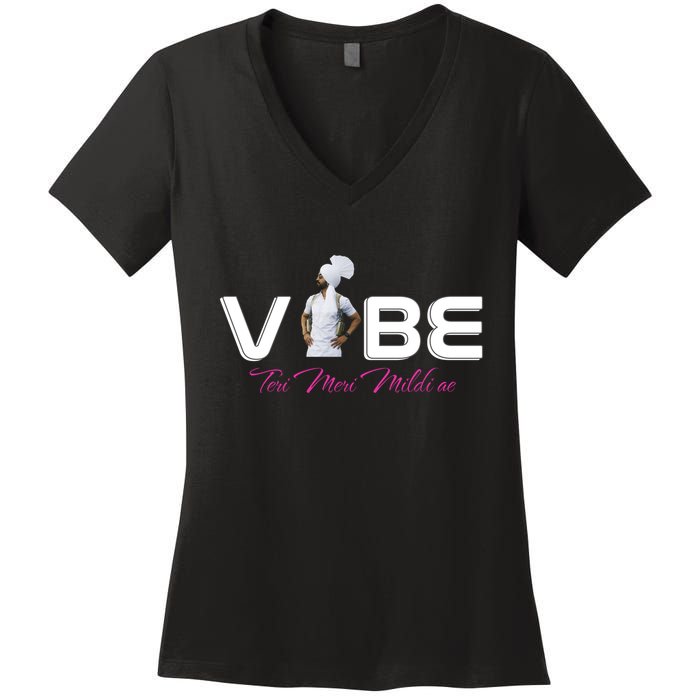 Diljit Goat Lover Funny Vibe Meri Women's V-Neck T-Shirt