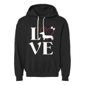 Dachshund Gifts Love Dogs For Dog Mama Garment-Dyed Fleece Hoodie