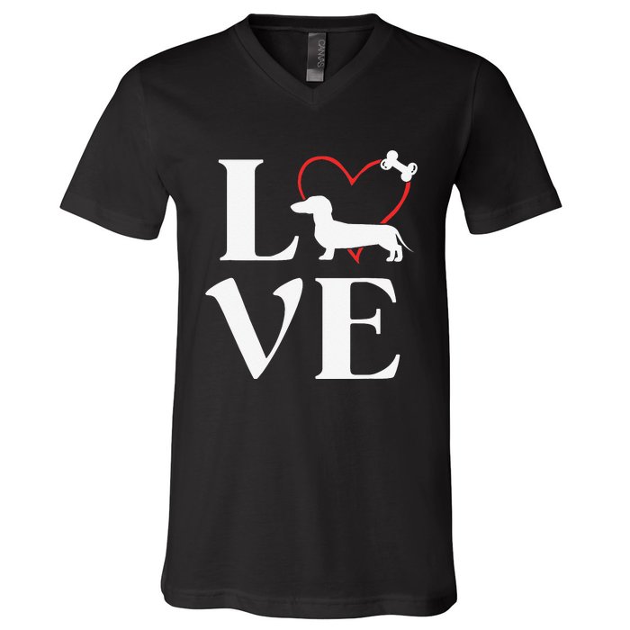 Dachshund Gifts Love Dogs For Dog Mama V-Neck T-Shirt