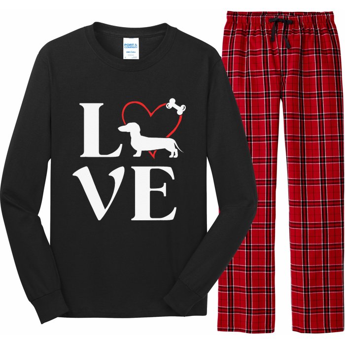 Dachshund Gifts Love Dogs For Dog Mama Long Sleeve Pajama Set