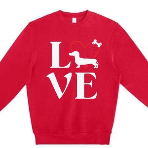 Dachshund Gifts Love Dogs For Dog Mama Premium Crewneck Sweatshirt