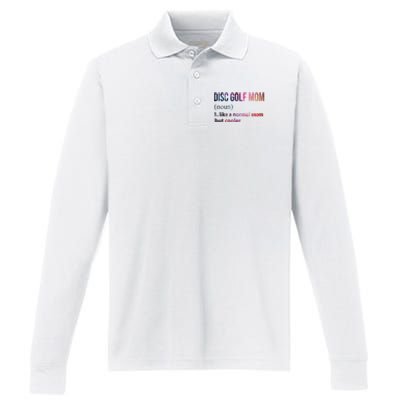 Disc Golf Mom Performance Long Sleeve Polo