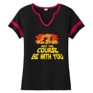 Disc Golf May The Course Be With You Trendy Golf Ladies Halftime Notch Neck Tee