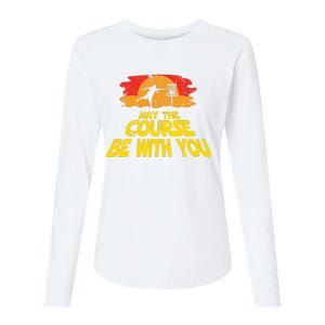 Disc Golf May The Course Be With You Trendy Golf Womens Cotton Relaxed Long Sleeve T-Shirt