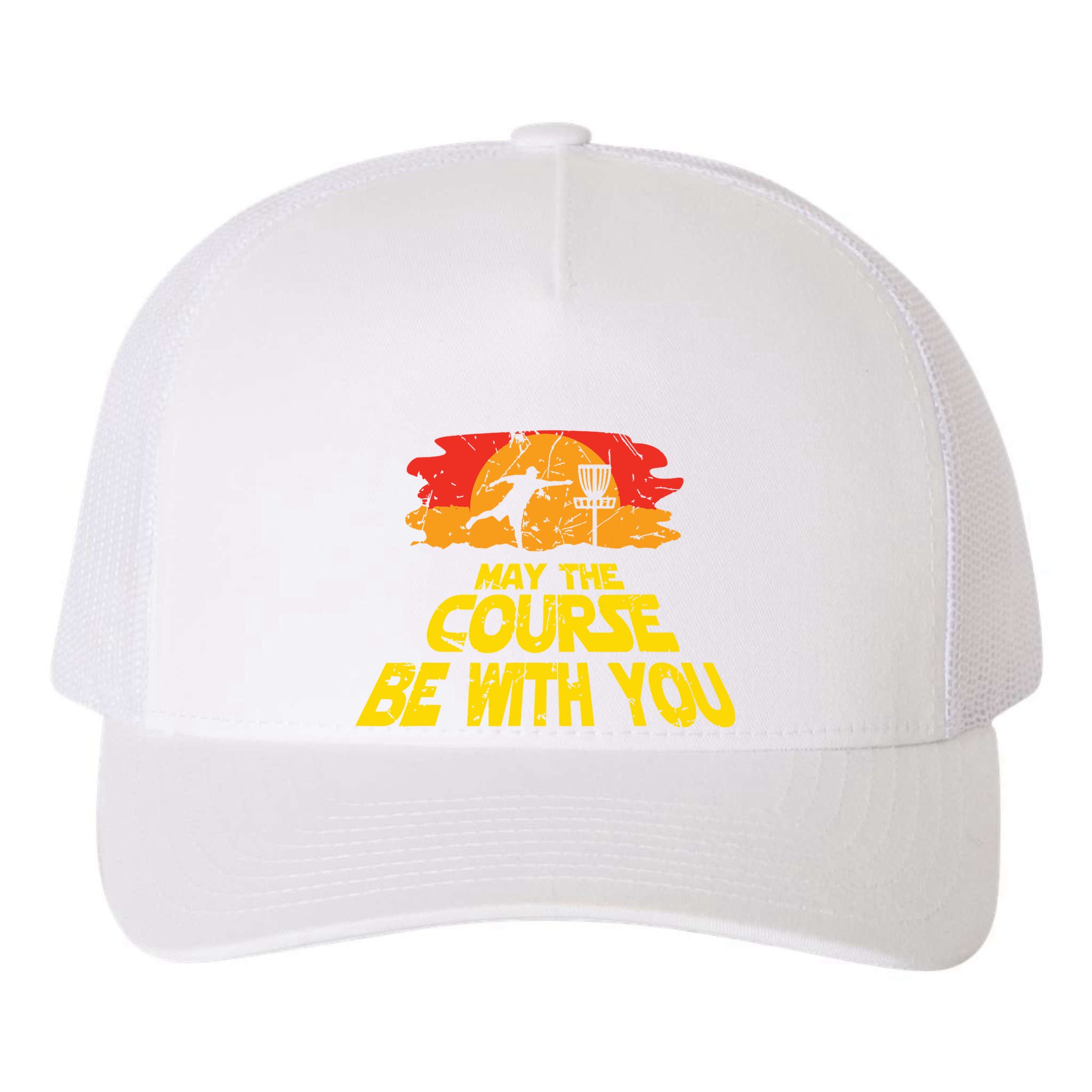 Disc Golf May The Course Be With You Trendy Golf Yupoong Adult 5-Panel Trucker Hat