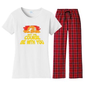 Disc Golf May The Course Be With You Trendy Golf Women's Flannel Pajama Set