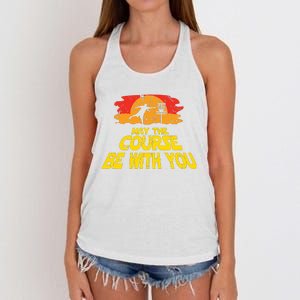 Disc Golf May The Course Be With You Trendy Golf Women's Knotted Racerback Tank