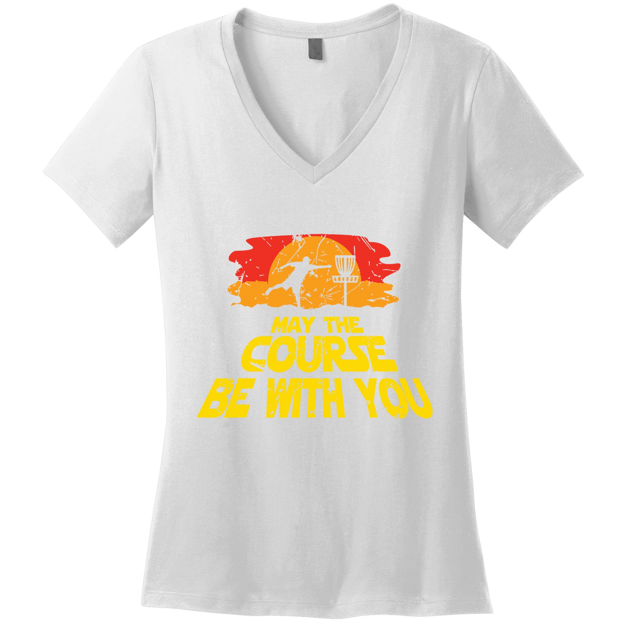 Disc Golf May The Course Be With You Trendy Golf Women's V-Neck T-Shirt