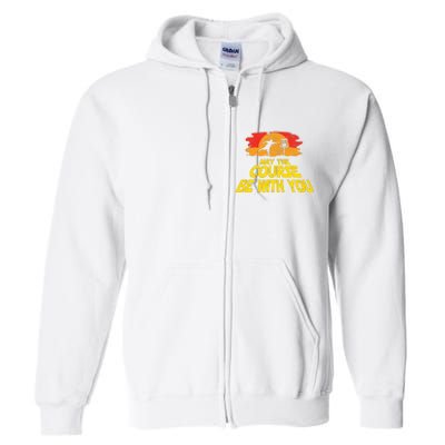 Disc Golf May The Course Be With You Trendy Golf Full Zip Hoodie