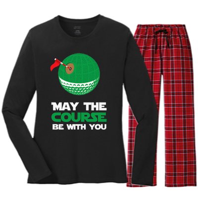 Disc Golf May The Course Be With You Women's Long Sleeve Flannel Pajama Set 