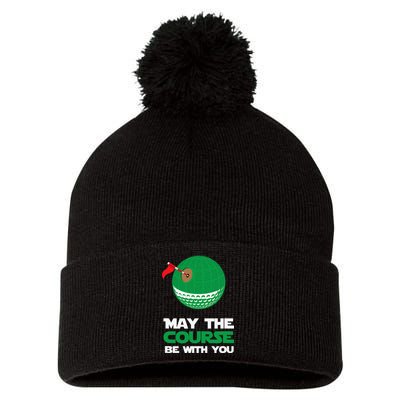 Disc Golf May The Course Be With You Pom Pom 12in Knit Beanie