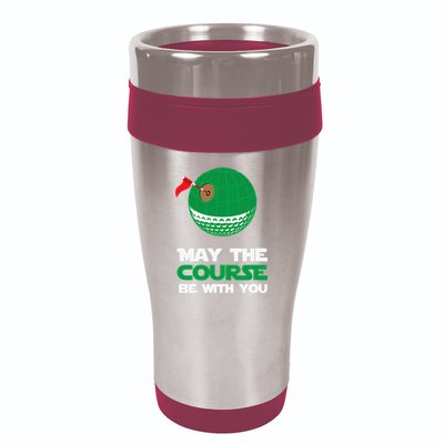 Disc Golf May The Course Be With You 16oz Travel Tumbler