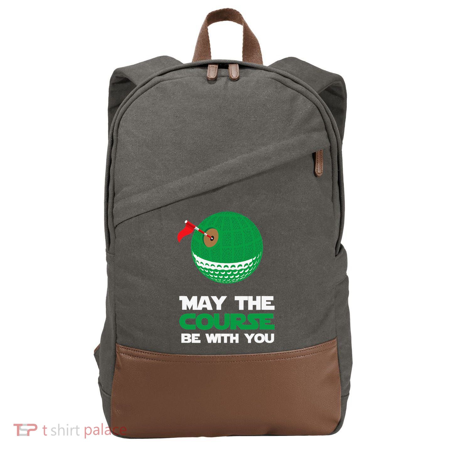 Disc Golf May The Course Be With You Cotton Canvas Backpack
