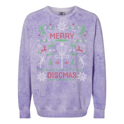 Disc Golf Merry Discmas Christmas Ugly Sweater Graphic Colorblast Crewneck Sweatshirt