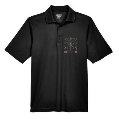 Disc Golf Merry Discmas Christmas Ugly Sweater Graphic Men's Origin Performance Pique Polo