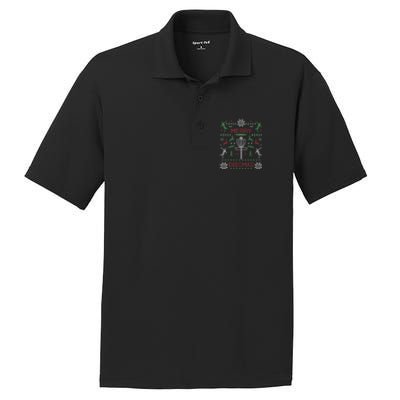 Disc Golf Merry Discmas Christmas Ugly Sweater Graphic PosiCharge RacerMesh Polo