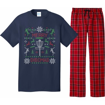 Disc Golf Merry Discmas Christmas Ugly Sweater Graphic Pajama Set