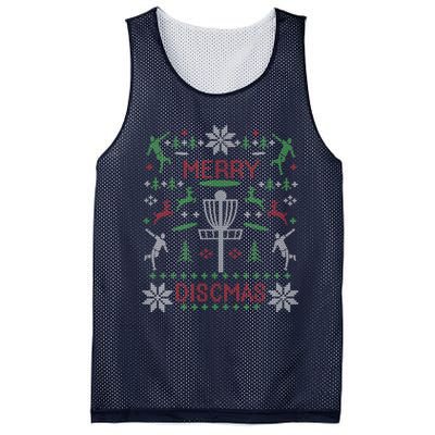 Disc Golf Merry Discmas Christmas Ugly Sweater Graphic Mesh Reversible Basketball Jersey Tank