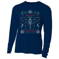 Disc Golf Merry Discmas Christmas Ugly Sweater Graphic Cooling Performance Long Sleeve Crew