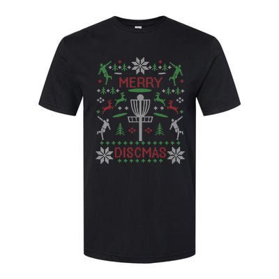 Disc Golf Merry Discmas Christmas Ugly Sweater Graphic Softstyle CVC T-Shirt