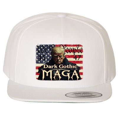 Dark Gothic Maga Trump 2024 For President Vote Trump 45 47 Wool Snapback Cap