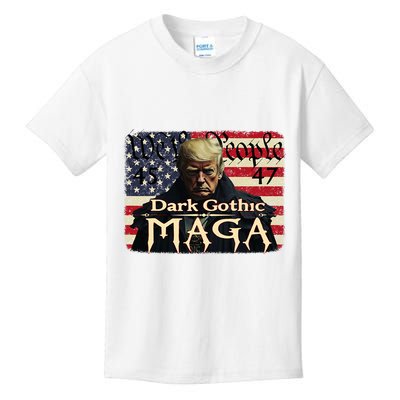 Dark Gothic Maga Trump 2024 For President Vote Trump 45 47 Kids T-Shirt