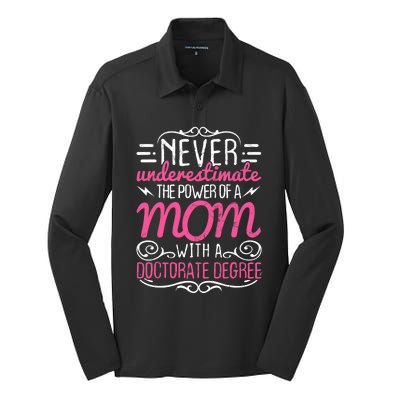 Doctorate Graduation Mom Ph.d. Proud Mothers Day Gift Silk Touch Performance Long Sleeve Polo