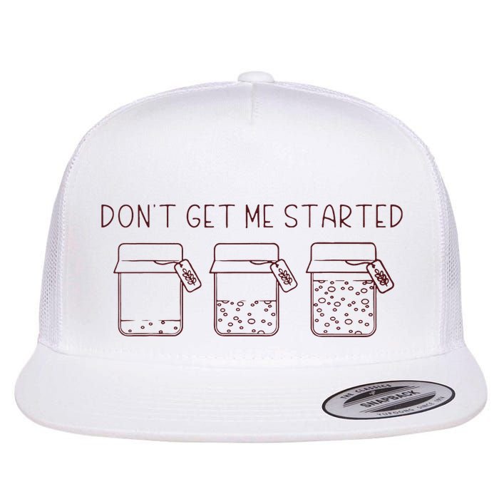 DonT Get Me Started Sourdough Starter Flat Bill Trucker Hat