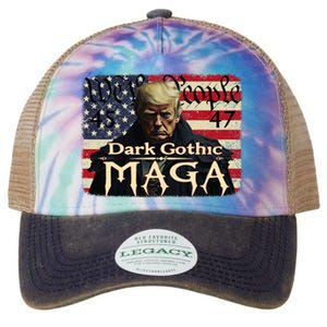 Dark Gothic Maga Trump 2024 For President Vote Trump 45 47 Legacy Tie Dye Trucker Hat