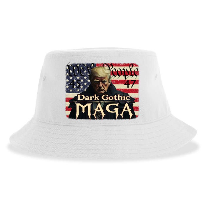 Dark Gothic Maga Trump 2024 For President Vote Trump 45 47 Sustainable Bucket Hat