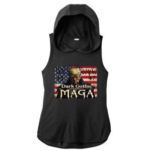 Dark Gothic Maga Trump 2024 For President Vote Trump 45 47 Ladies PosiCharge Tri-Blend Wicking Draft Hoodie Tank