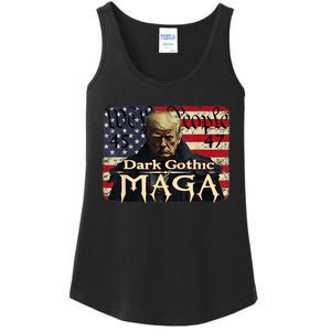 Dark Gothic Maga Trump 2024 For President Vote Trump 45 47 Ladies Essential Tank