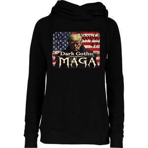 Dark Gothic Maga Trump 2024 For President Vote Trump 45 47 Womens Funnel Neck Pullover Hood