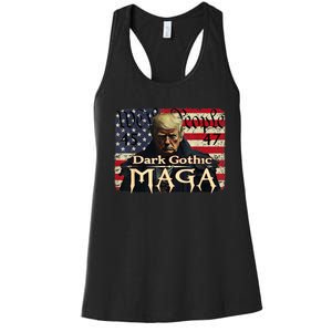 Dark Gothic Maga Trump 2024 For President Vote Trump 45 47 Women's Racerback Tank