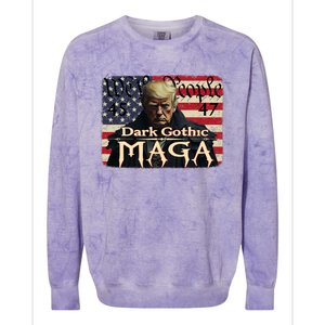 Dark Gothic Maga Trump 2024 For President Vote Trump 45 47 Colorblast Crewneck Sweatshirt