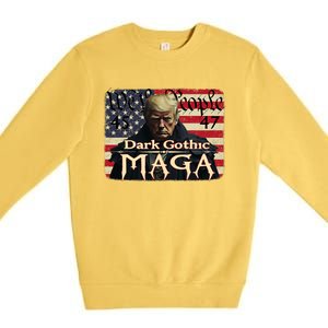 Dark Gothic Maga Trump 2024 For President Vote Trump 45 47 Premium Crewneck Sweatshirt