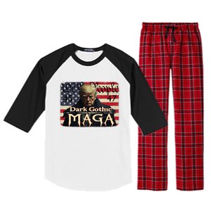 Dark Gothic Maga Trump 2024 For President Vote Trump 45 47 Raglan Sleeve Pajama Set