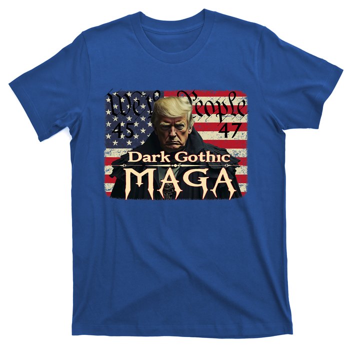 Dark Gothic Maga Trump 2024 For President Vote Trump 45 47 T-Shirt