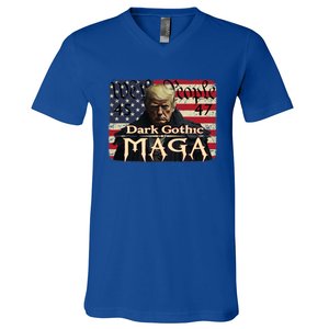 Dark Gothic Maga Trump 2024 For President Vote Trump 45 47 V-Neck T-Shirt