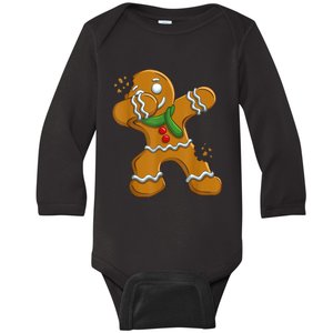 Dabbing Gingerbread Man Shirt Dab Gift Funny Christmas Baby Long Sleeve Bodysuit